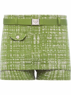 Prada jacquard-knit shorts - Green