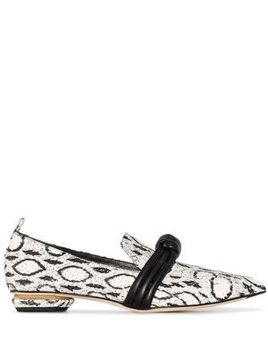 Nicholas Kirkwood Beya snakeskin-effect loafers - White