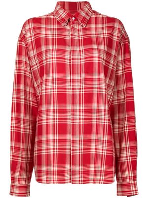 RtA check-pattern longsleeved shirt - Red