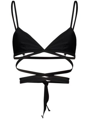 Matteau wrap-tie bikini top - Black