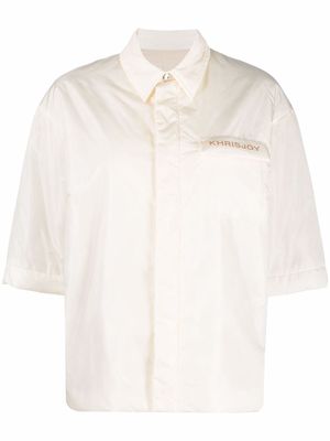 Khrisjoy logo-print short-sleeved shirt jacket - Neutrals