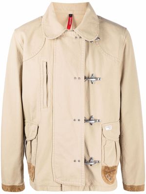 Fay panelled single-breasted jacket - Neutrals