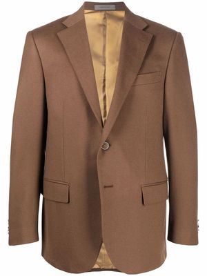 Corneliani single-breasted wool suit jacket - Brown