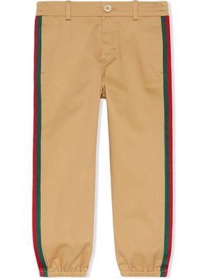 Gucci Kids Web side stripe trousers - Neutrals