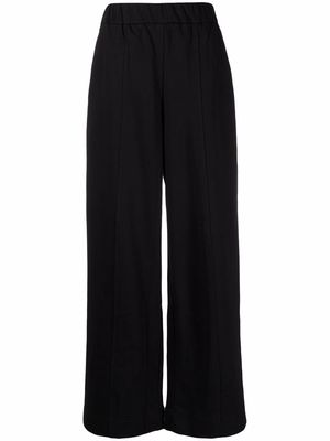 12 STOREEZ wide-leg stitched-crease trousers - Black