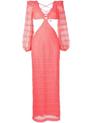 PatBO crochet-detail maxi dress - Pink