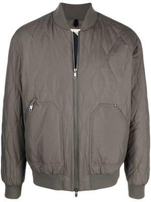 Z Zegna quilted-finish bomber jacket - Green