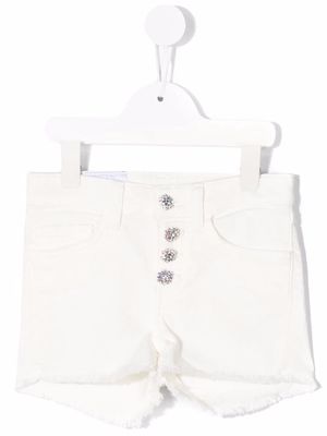 DONDUP KIDS button-up denim shorts - White
