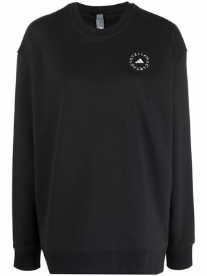 adidas by Stella McCartney logo-print organic-cotton sweatshirt - Black
