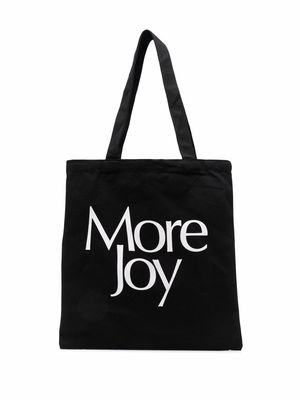 More Joy logo-print cotton tote bag - Black