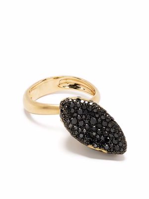 Nada Ghazal 18kt yellow gold diamonds Baby Malak Flourish medium caviar ring