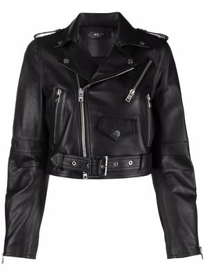 AMIRI zipped biker jacket - Black