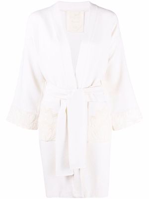 Antonella Rizza floral-embroidered jacket - White