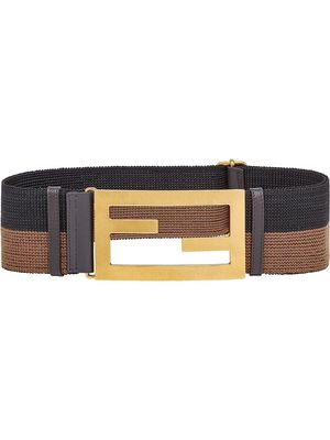 Fendi elastic Baguette buckle belt - Brown
