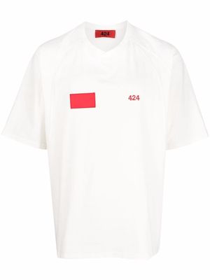 424 embroidered-logo oversized T-shirt - White