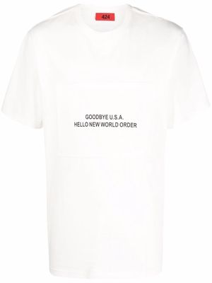 424 slogan-graphic print T-shirt - White