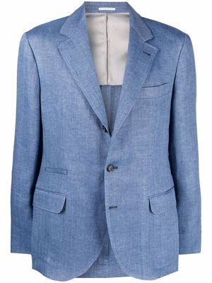Brunello Cucinelli denim single-breasted blazer - Blue