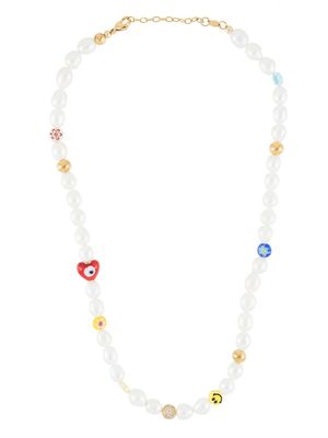 Nialaya Jewelry beaded pearl necklace - White