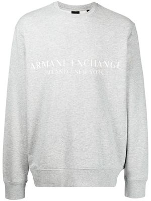 Armani Exchange logo-print cotton sweatshirt - Grey