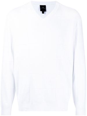 Armani Exchange V-neck cotton sweatshirt - White