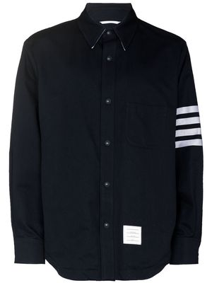 Thom Browne 4-Bar stripe logo-patch shirt jacket - Blue