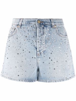 Alexandre Vauthier crystal-embellished denim shorts - Blue