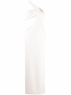 Mônot asymmetric cut-out gown - White