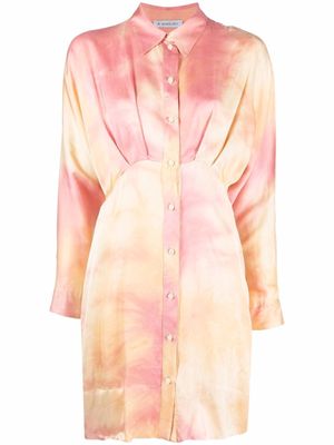 Manuel Ritz tie-dye fitted shirt dress - Pink