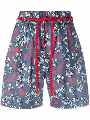 Emporio Armani Mare floral-print shorts - Blue