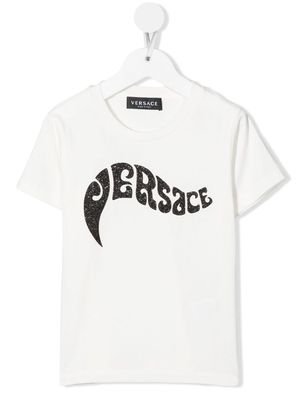 Versace Kids stylized logo-print T-shirt - White