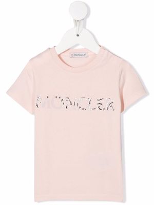 Moncler Enfant logo-print short-sleeved T-shirt - Pink