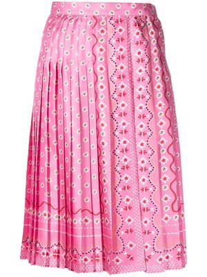 Ermanno Scervino floral-print pleated skirt - Pink