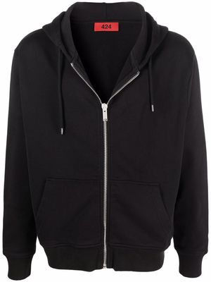 424 zip-up hooded sweatshirt - Black