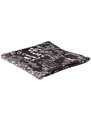 Dsquared2 graphic-print cotton throw blanket - Black