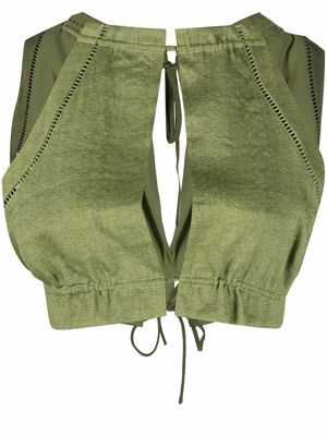 Cult Gaia cut out-detail cropped vest - Green