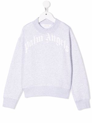 Palm Angels Kids logo-print sweatshirt - Grey