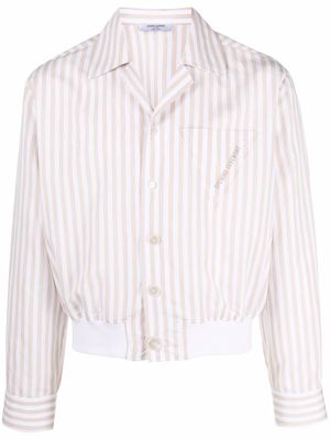 Opening Ceremony embroidered-logo striped shirt - White