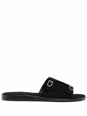 Edhen Milano monk-strap suede sandals - Black