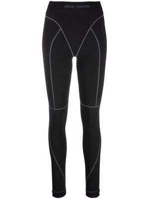 Heron Preston logo-waistband high waisted leggings - Black