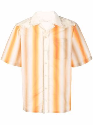 Wales Bonner stripe-print short-sleeved shirt - Orange