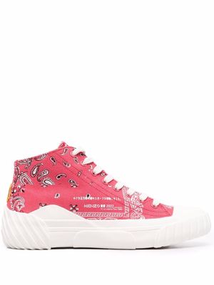 Kenzo paisley-print high-top trainers - Pink