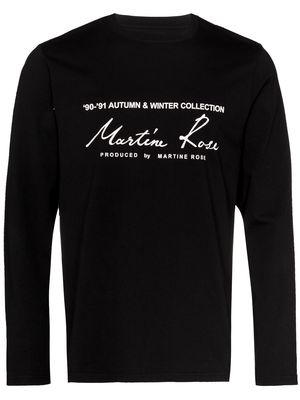 Martine Rose logo-print longsleeved cotton T-shirt - Black