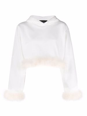 Antonella Rizza Enya feather-trim hoodie - White