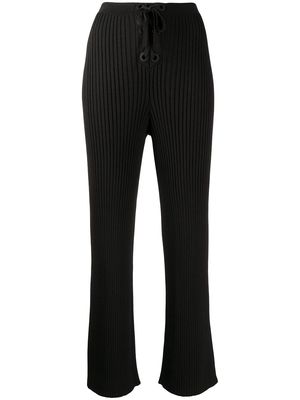 Dion Lee ribbed lace-up trousers - Black