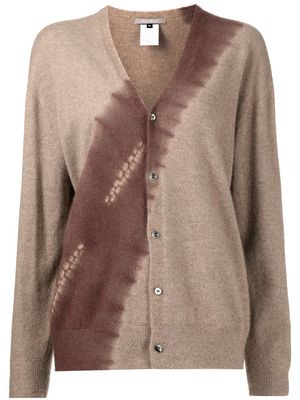 Suzusan tie-dye seamless cashmere cardigan - Brown