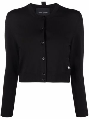 Marc Jacobs logo embroidered cropped cardigan - Black