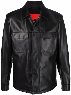 Ferrari contrast-stitching single-breasted jacket - Black