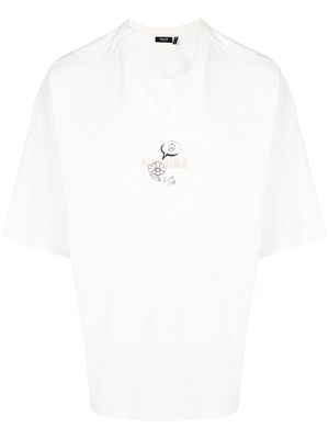 FIVE CM slogan-print T-shirt - White