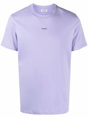SANDRO embroidered-logo T-shirt - Purple