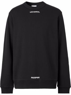 Burberry slogan-print cotton sweatshirt - Black